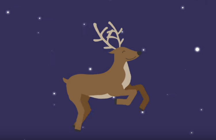 reindeer flying
